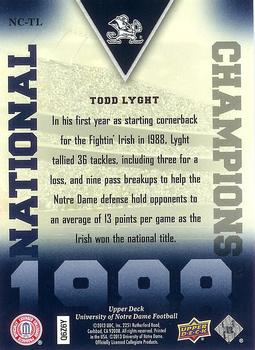 2013 Upper Deck University of Notre Dame - National Champions #NC-TL Todd Lyght Back