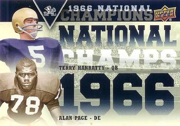 2013 Upper Deck University of Notre Dame - National Champions Duos #NC2-HP Terry Hanratty / Alan Page Front