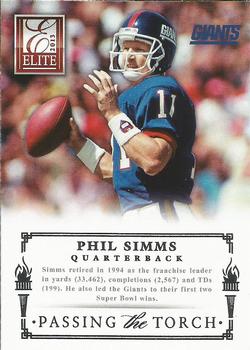 2013 Panini Elite - Passing the Torch Silver #3 Eli Manning / Phil Simms Front