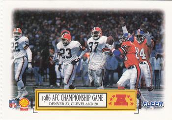 1995 Fleer Shell #3 1986 AFC Championship Game Front
