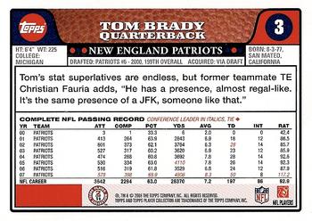 2008 Topps #3 Tom Brady Back