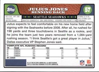 2008 Topps #57 Julius Jones Back