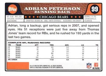 2008 Topps #99 Adrian Peterson Back