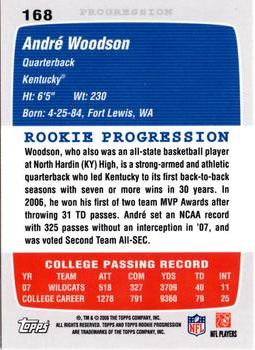 2008 Topps Rookie Progression #168 Andre Woodson Back