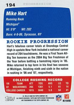 2008 Topps Rookie Progression #194 Mike Hart Back