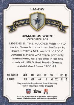 2013 Topps - Legends in the Making #LM-DW DeMarcus Ware Back