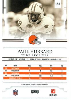 2008 Playoff Prestige #183 Paul Hubbard Back