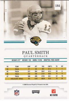 2008 Playoff Prestige #184 Paul Smith Back