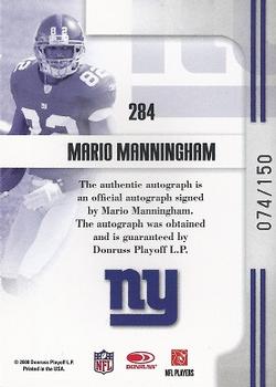 2008 Donruss Threads #284 Mario Manningham Back