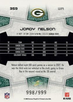 2008 Score Select #359 Jordy Nelson Back