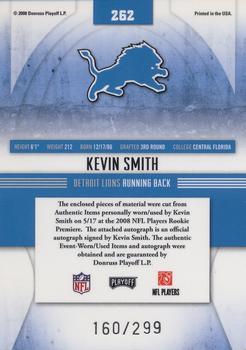 2008 Playoff Absolute Memorabilia #262 Kevin Smith Back