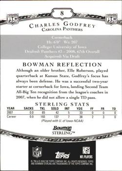 2008 Bowman Sterling #8 Charles Godfrey Back