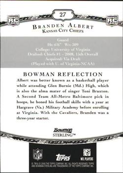 2008 Bowman Sterling #27 Branden Albert Back