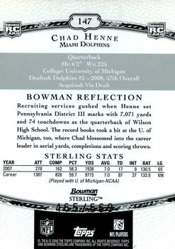 2008 Bowman Sterling #147 Chad Henne Back