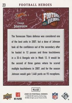 2008 Upper Deck Heroes #23 Chad Johnson Back