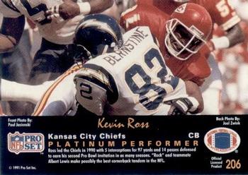 1991 Pro Set Platinum #206 Kevin Ross Back