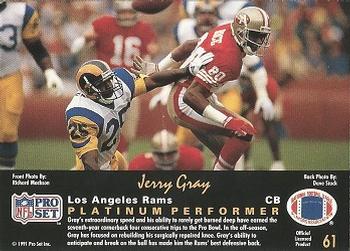 1991 Pro Set Platinum #61 Jerry Gray Back