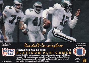 1991 Pro Set Platinum #88 Randall Cunningham Back