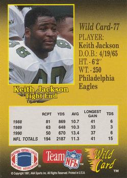 1991 Wild Card #77 Keith Jackson Back