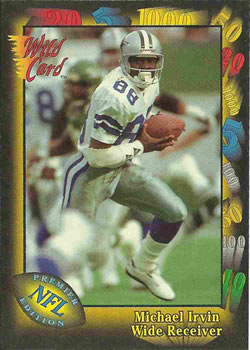 1991 Wild Card #95 Michael Irvin Front
