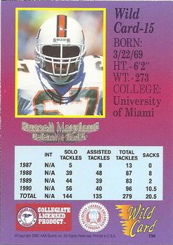 1991 Wild Card Draft #15 Russell Maryland Back