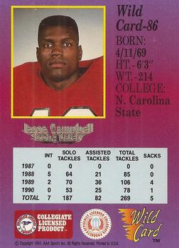 1991 Wild Card Draft #86 Jesse Campbell Back