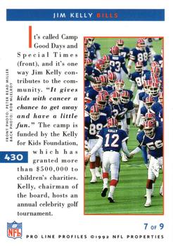 1992 Pro Line Profiles #430 Jim Kelly Back