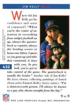 1992 Pro Line Profiles #432 Jim Kelly Back
