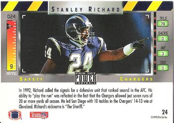1993 Pro Set Power #24 Stanley Richard Back