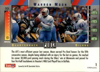 1993 Pro Set Power #1 Warren Moon Back