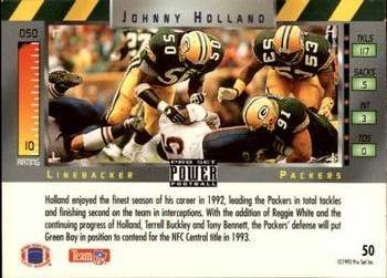 1993 Pro Set Power #50 Johnny Holland Back