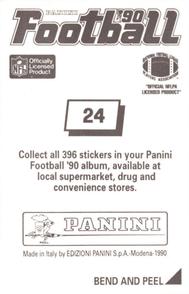 1990 Panini Stickers #24 Cincinnati Bengals Crest Back