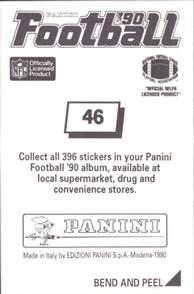 1990 Panini Stickers #46 Karl Mecklenburg Back