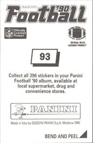 1990 Panini Stickers #93 Pete Mandley Back