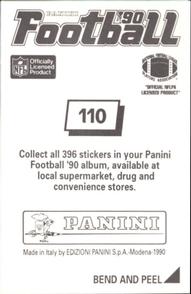 1990 Panini Stickers #110 Jarvis Williams Back