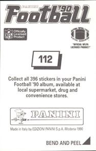 1990 Panini Stickers #112 Jeff Cross Back