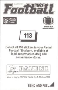 1990 Panini Stickers #113 John Offerdahl Back