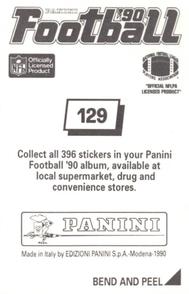 1990 Panini Stickers #129 Brent Williams Back