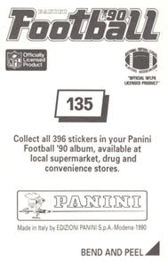 1990 Panini Stickers #135 Erik McMillan Back
