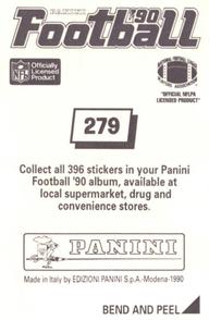1990 Panini Stickers #279 Tom Newberry Back