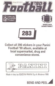 1990 Panini Stickers #283 LeRoy Irvin Back
