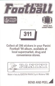 1990 Panini Stickers #311 Vaughan Johnson Back