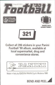 1990 Panini Stickers #321 Erik Howard Back