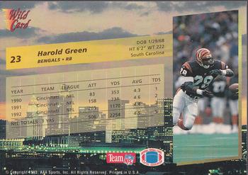 1993 Wild Card #23 Harold Green Back