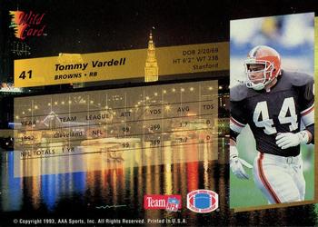 1993 Wild Card #41 Tommy Vardell Back