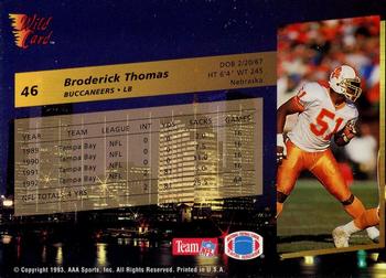 1993 Wild Card #46 Broderick Thomas Back
