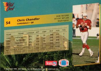 1993 Wild Card #54 Chris Chandler Back