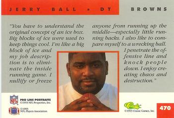 1993 Pro Line Portraits #470 Jerry Ball Back