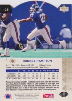 1994 SP - Die Cut #125 Rodney Hampton Back