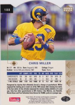 1994 SP - Die Cut #188 Chris Miller Back